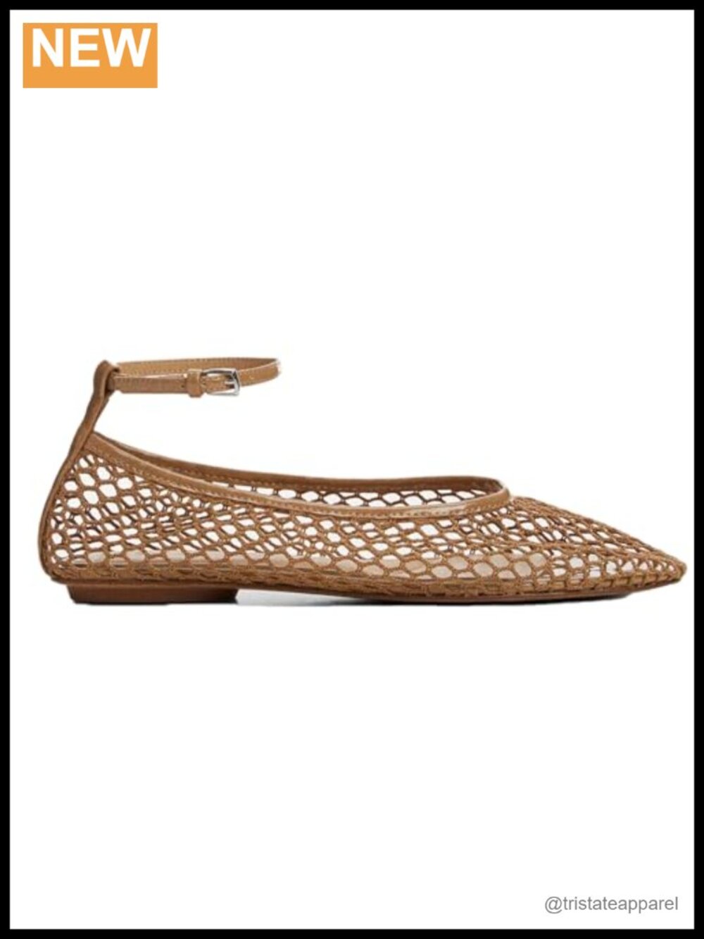 Mesh Ankle Strap Flats Round Toe Ballet Mary Jane Comfortable Daily Dress Shoes